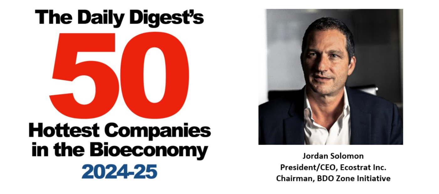 Ecostrat ranked #28 of the 50 Hottest Companies in the Bioeconomy, Biofuels Digest